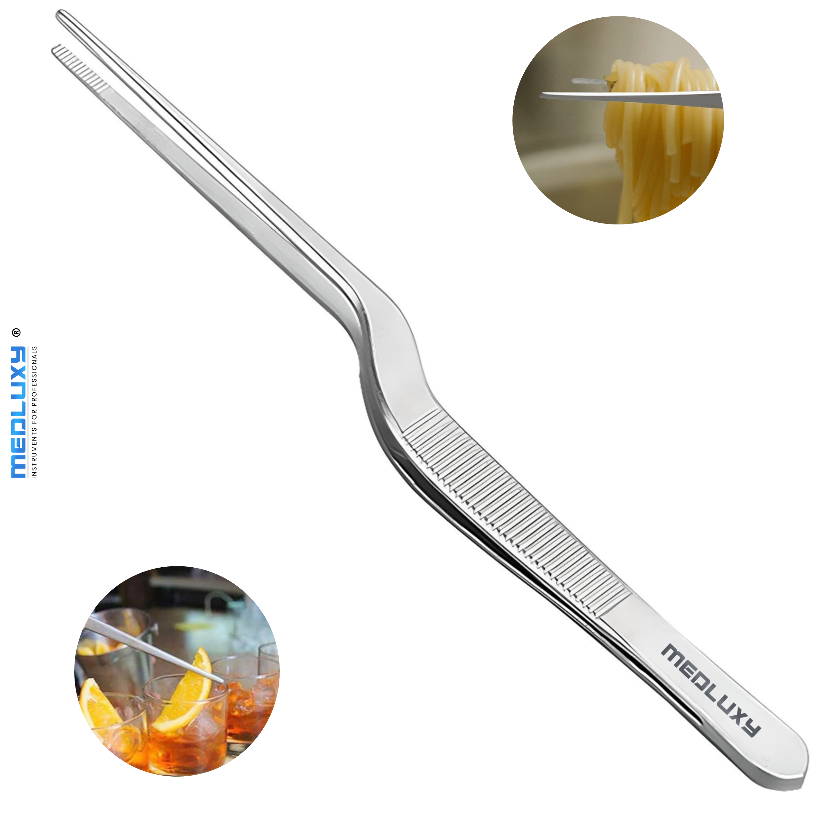 Medluxy - Professionele RVS Keukenpincet 20 cm – Robuust & Duurzaam – Ideaal als Sushi Pincet en Serveerpincet